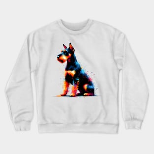 Vivid Jagdterrier in Colorful Splash Art Style Crewneck Sweatshirt